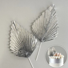 Metallic Silver Fan Topper 2 pc set
