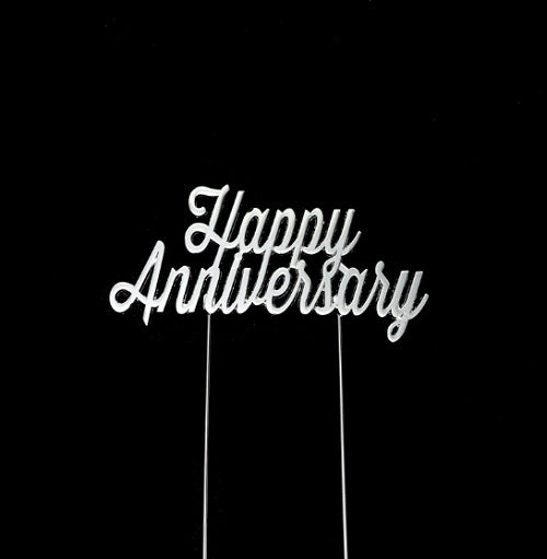 Happy Anniversary Silver Cake Topper– SugarTime Cake Decorating Australia