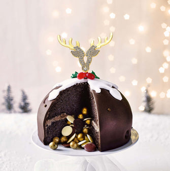 Gold Reindeer Diamante Cake Topper