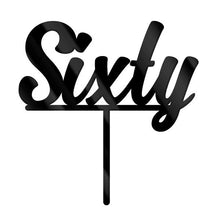 Sixty Black Acrylic Cake Topper
