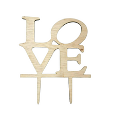 Cake Topper Wood LOVE Uppercase