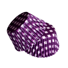 Cupcake Cases Check Pattern Purple 20pk