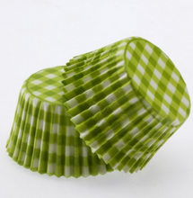 Cupcake Cases Gingham Green 20pk