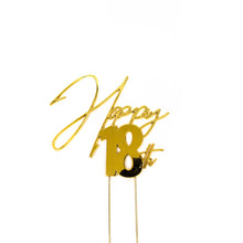 Happy 18th Gold Metal Cake Topper