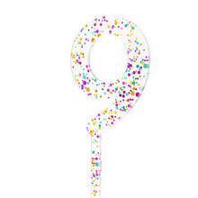 Rainbow Glitter Number 9 Topper