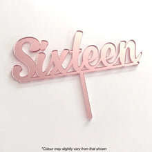 Sixteen Rose Gold Mirror Acrylic Cake Topper