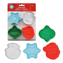 Christmas 3D Cookie Plunger Cutter Set 4