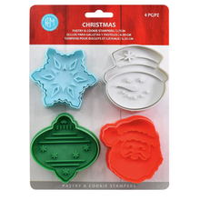 Christmas 3D Cookie Plunger Cutter Set 4