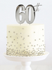 SILVER Metal Cake Topper - 60th