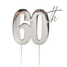 SILVER Metal Cake Topper - 60th