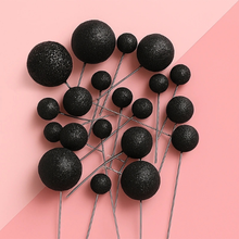 Glitter Black Ball Topper 20pc