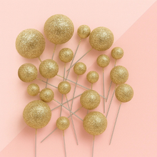 Glitter Gold Ball Topper 20pc