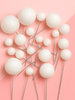 Glitter White Ball Topper 20pc