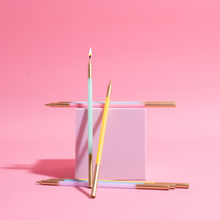 15cm Gold Double Dipped Cake Candles - Pastel mix (12 pack)