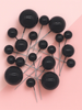 Black Gloss Ball Topper Set