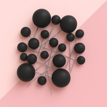 Black Matt Ball Toppers 20pc