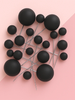 Black Matt Ball Toppers 20pc