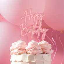 Pink Opaque Happy Birthday Topper