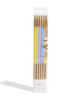15cm Gold Double Dipped Cake Candles - Pastel mix (12 pack)