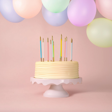 15cm Gold Double Dipped Cake Candles - Pastel mix (12 pack)