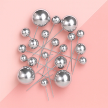 Metallic Silver Ball Topper 20pc