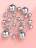 Metallic Silver Ball Topper 20pc