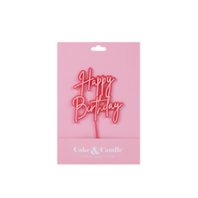 Pink Opaque Happy Birthday Topper
