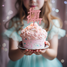 Pink Opaque Happy Birthday Topper
