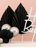 Black and Silver Cake Topper Set