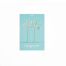 Silver Cake Topper Happy Birthday V2