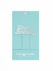 Silver Plated Happy Birthday Cake Topper