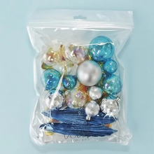 Clear, Blue & Silver Deco Ball, Fan & Butterfly Topper 27 Piece Set