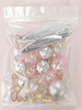 Name Clear, Pink & Silver Deco Ball, Fan & Butterfly Topper 27 Piece Set