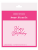Sweet Sticks Happy Birthday Modern Stencil