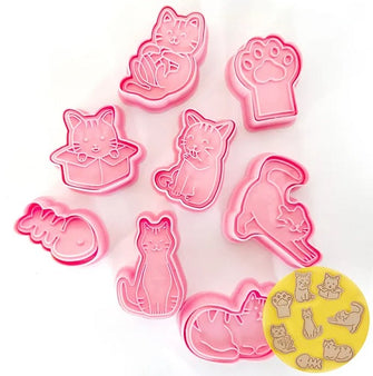 Cat Cookie Cutters - 8 Piece Set