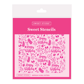 Sweet Sticks Birthday Floral Pattern Stencil