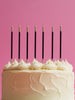 Gold Double Dipped Cake Candles Black - Pack of 12