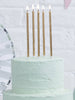 12cm Tall Gold Candles (Pack of 12)