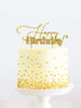 Happy Birthday Gold Metal Cake Topper V1