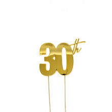 30th Gold Metal Cake Topper