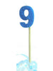 Glittered Blue Candle No. 9