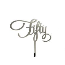 Silver Mirror Fifty Cake Topper