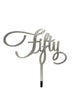 Silver Mirror Fifty Cake Topper