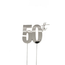 50th Silver Metal Cake Topper