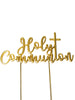 Holy Communion Gold Plated Cake Topper