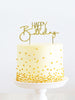 Happy Birthday Gold Metal Cake Topper V2