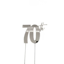 70th Silver Metal Cake Topper