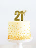 21st Gold Metal Cake Topper