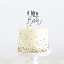 Oh Baby Silver Metal Cake Topper