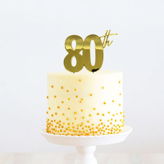 80th Gold Metal Cake Topper